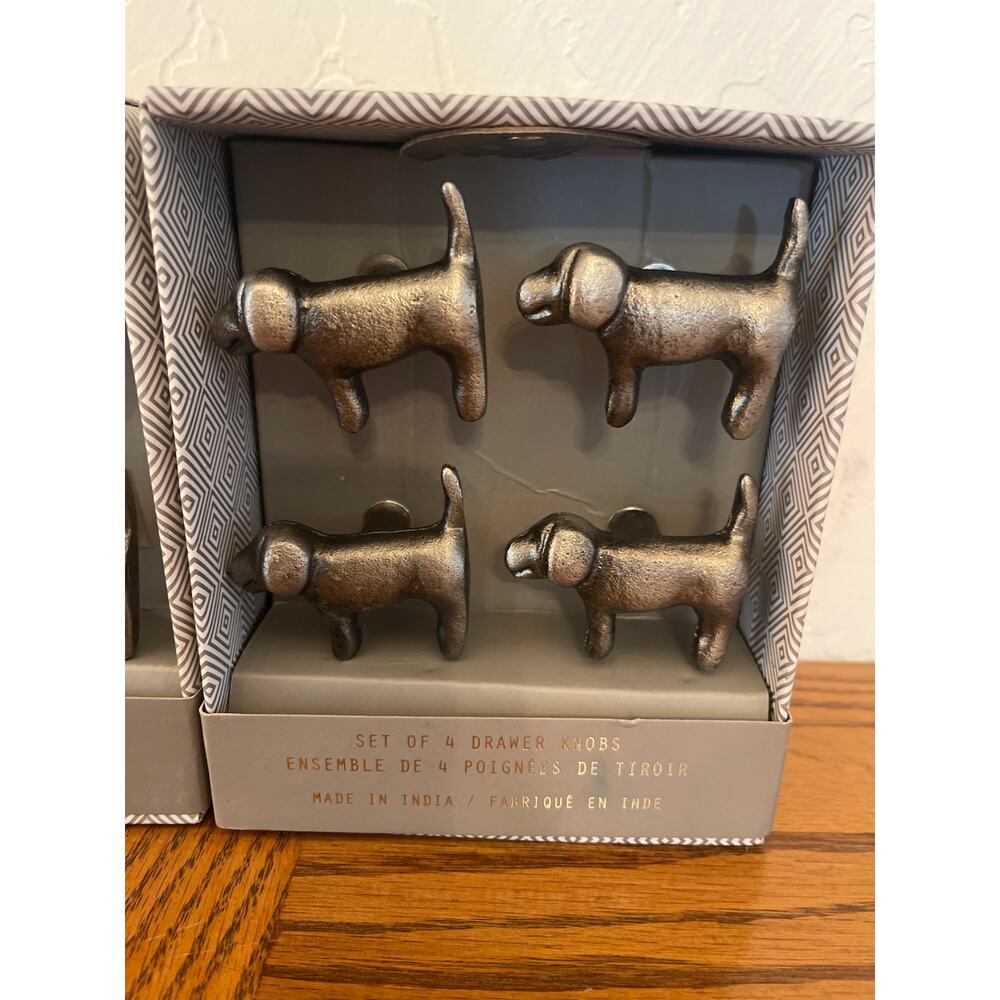Metal vintage look dog drawer pulls 2 sets of 4 - Picture 3 of 3